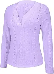 [Generic] Under 10 Clothes Women V Neck Knitted Top with Cutout for Women Summer Shirts Blouses