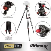 72-inch 180cm 90 Degree Pivot Head Fluid Pan Tilt Portable Video Camera Tripod