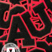 Black/Scarlet Red 6" Chenille Varsity Letter Patches (A-Z) MADE IN USA