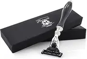 Haryali London Straight Razor - 3 Blade Straight Razor - Elegant & Unique Design for Women & Men - Razor for Shaving - Black - Razor for Men & Women