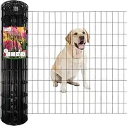 FOREHOGAR Black PVC Coated Welded Wire Fence 36 Inch x 50 Foot, 2 Inch x 4 Inch 14GA, Garden Border Fencing Roll Vinyl Coating Metal Wire Mesh Hardware Cloth for Yard Vegetable Plant Protection
