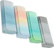 [Minkissy] 4Pcs Eyeglass Case Portable PU Protective Cases for Sunglasses and Eyeglasses Gradient Colors Lightweight and Scratch Resistant Travel Storage