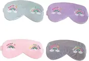 Baluue Sleeping Eye Mask Rainbow Embroidery 4 Pack Multi-use Headband for Girls Women and Mothers Random