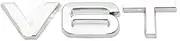 SCPCKZETZN 3D Metal V6T V8T Side Emblem Tail Trunk Logo Badge Sticker Car Styling Fit for Audi A3 A4 A5 A6 A7 A8 S3 S4 S5 S6 Q3 Q5 Q7(V6T Silver)