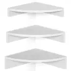 White Corner Shelf Wall Mount, Set of 3 Floating Shelves for Storage and
