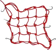 PAMINGONO Motorcycle Net Bag Elastic Rear Frame Net Cover Durable Rubber Band for Secure Storage of Luggage and Gear Pickup Truck Bed and Cargo Carrier Red