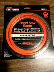 Sears Craftsman General Cutting Band Saw Blade 926651 56 7/8x 1/4” Regular Tooth