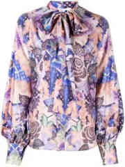 zimmermann 1 Celestial Tie-neck Printed Blouse Size 1 new