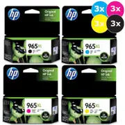 HP 965XL Original Ink Cartridge Value Pack - Includes: [3 x Black, Cyan, Magenta, Yellow]
