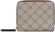 [NINE WEST] Lockup 9 SLG Small Zip Around, Beige Logo/Mahogany, Beige Logo/Mahogany, Small