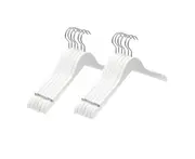 12Pcs Practical White Wooden Clothing Coat Hangers Anti-skid Clothes Hangers