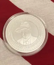 Infowars coin Teddy Roosevelt man in the arena 1 oz of silver coin Alex Jones