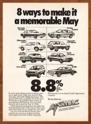 1985 GMAC Vintage Print Ad/Poster Cavalier Sunbird Calais Blazer Eldorado Jimmy