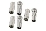 6pc F-Type Male to Coax Female Socket F Male to PAL M TV Antenna Cable Adapter