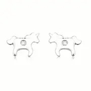 My First Diamond Kids Sterling Silver Horse Kids Stud Earrings