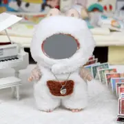 Labubu Baby Clothes 17cm Labubu Cloth Clothes Heartbeat Macaron Vinyl Face Doll Baby Clothes Replacement——style:I have a tail (white) 3-piece set