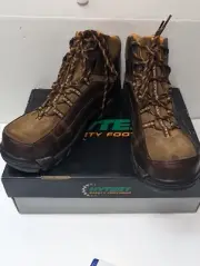 NOS Hytest Men's Lace Up Steel Toe Hiker Brown Work Boots Size 11 M K12001
