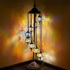 9 Spherical Globes Mosaic Glass Multicolor Turkish Moroccan Style Floor Lamp