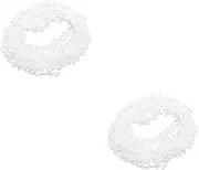 Homoyoyo 2pcs Pompom Lace Fringe Trim Sewing Pompoms Decor for Material Wool Fluffy Fur Accessories Color Accessory Craft Balls Handmade Fuzzy Plush Clothing Ribbon White Polyester