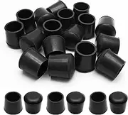 Piutouyar Round PVC Rubber Furniture Covers, 25mm / 1 Inches Table Chair Leg Tip Protectors, Non-Slip End Cap for Protect Surfaces, Black (20Pcs)