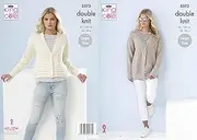King Cole Ladies Double Knitting Pattern Womens Long or Short Ribbed Cardigan (5373)