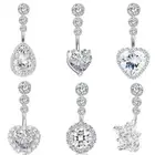 Zircon Crystal Belly Bars Belly Button Rings Body Piercing Jewelry Navel Rings