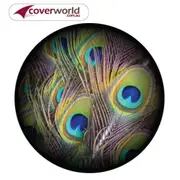 Printed Spare Tyre - Wheel Cover - Peacock Feathers
