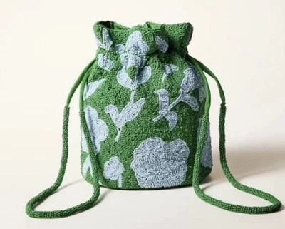 Beaded Classic Rose Drawstring Bucket Bag Kate Spade New York x Target NWT