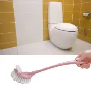 (Pink) Creative Toilet Brush With Base Double-Sided European Toilet Brush Set