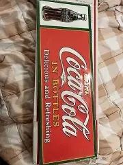 Coca-Cola Red Steel Sign with Christmas Coke Bottle Drink Coca-Cola In Bottles