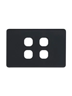 Beacon Lighting Lucci Power Ion 4 Gang Plate Only in Black