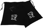 2Pcs Hair Dryer Storage Pouch Dustproof Drawstring Bag for Hair Blower Organization Durable and Portable Hair Dryer Drawstring Container Black for Travel and Home Use