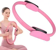 Upgrade Pilates Ring Fitness Circle,Lightweight & Durable Foam Padded Handles, Flexible Resistance Exercise Equipment for Toning Arms, Thighs Legs & Core