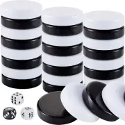 30 Pieces Backgammon Pieces Checkers 1.25 Inch Replacement Checkers Board Game P