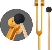 128HZ Aluminum Alloy Tuning Fork Diagnostic Tool with Silicone Hammer Suitable for Neurological Tests Health Care