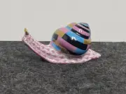 Rare Herend Hungary Snail - Pink Fishnet & Multicolored Shell