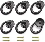 6PCS Black Furniture Hardware Dresser Drawers Pull Knobs Drawer Drop Bronze
