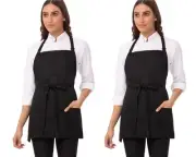 Unisex Three Pocket Apron Black One Size 2 Pack
