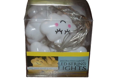 New LED String Lights Happy Clouds Battery Operated Kole Imports