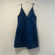 NWT TopShop Structured Party Cocktail Mini Dress Blue Size 8