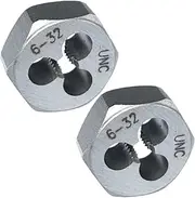 6-32 Hex Die 2 Pcs Right Hand Thread Repair Tool Alloy Steel Hexagonal Die for External Thread Cutting and Screw Thread Restoring in Metalworking and Machinery