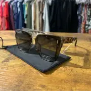 Tahari Cat Eye Shield Sunglasses Light Tortoise Frame Gray Gradient TH816 OLTS