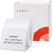 DEEPIN Label Maker Tape White Print Paper Compatible for NIIMBOT B3S B21, Thermal Sticker 1.57'' x 1.18'' Waterproof Labeling Replacement 230 Labels/Roll (40×30mm)