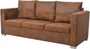 3-Seater Sofa 191x73x82 cm Artificial Suede Leather Home Sofa