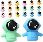 FUNOMOCYA 20pcs Mini Outer Space Erasers Set Kawaii Astronaut Theme for School Classroom Prizes Fun Desk Favors Miniature Erasers