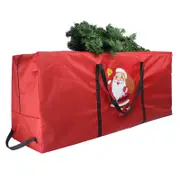 Christmas Tree Storage Bag - Extra Large Christmas Storage Containers, Fits Up Heavy Duty 600D Oxford Xmas Holiday Tree Bag with Durable Handles & Dual Zipper 122 * 38 * 51cm (Red)