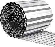 AUTENS 20Ft Corrugated Metal Garden Edging, Metal Landscape Edging for Lawn, Flower Bed, Garden Fence, Paver Edging, Flower Bed Border Flexible Curred or Cut as Needed (Silver, 20Ft*12inch)