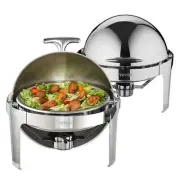 6QT Roll Top Chafing Dish Set a€" 2 Pack Stainless Steel Buffet Warmer with F...