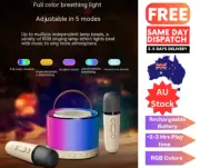 Kids Mini Karaoke Bluetooth Speaker with 2 Wireless Microphone-Kids Gift
