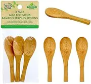 3pcs Mini Natural Bamboo Wooden Spoon Scoop Small Food Safe Tea Stirrer